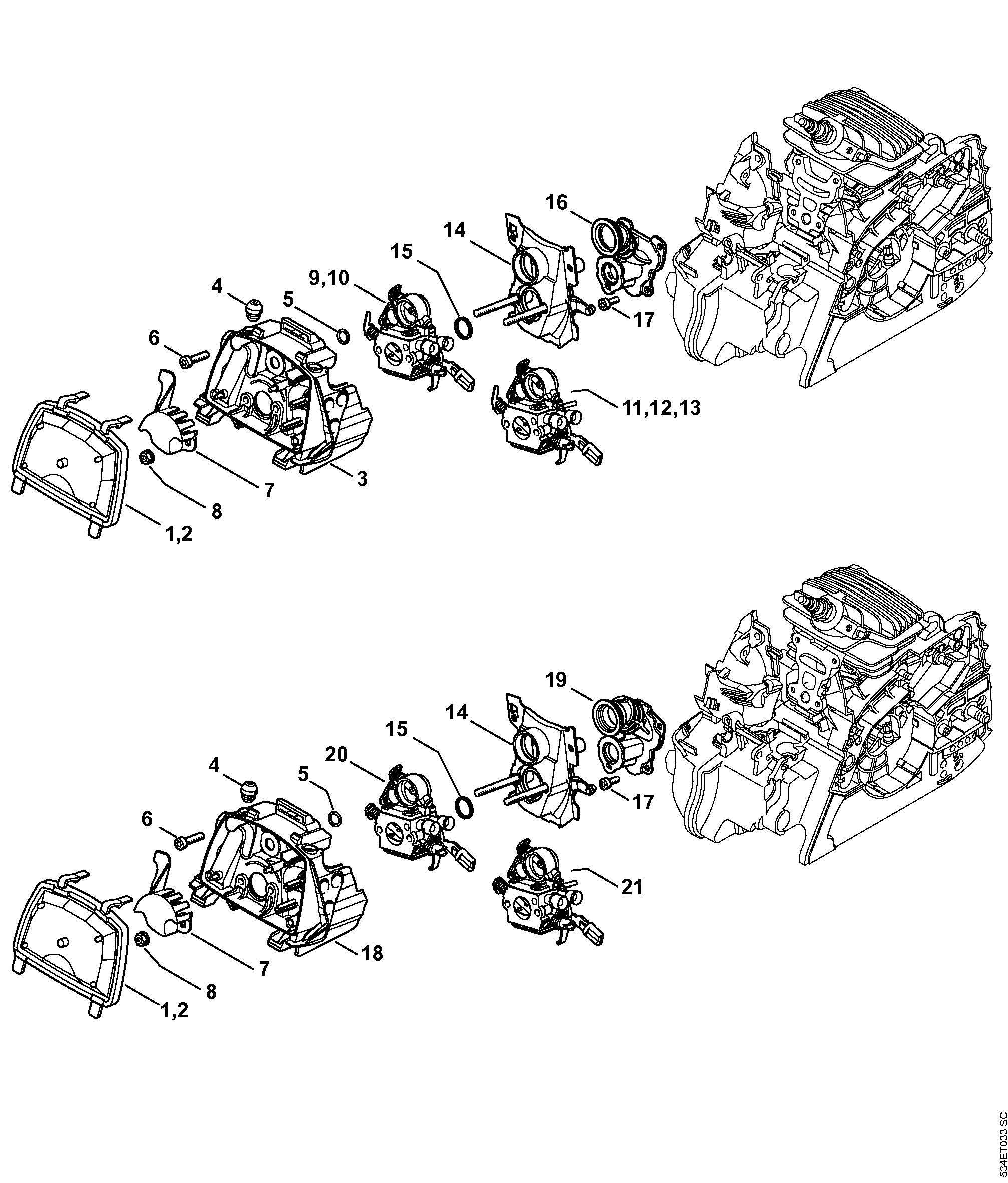 Stihl MS 181 Chainsaw (MS1812Mix) Parts Diagram, Carburetor C1Q-S268