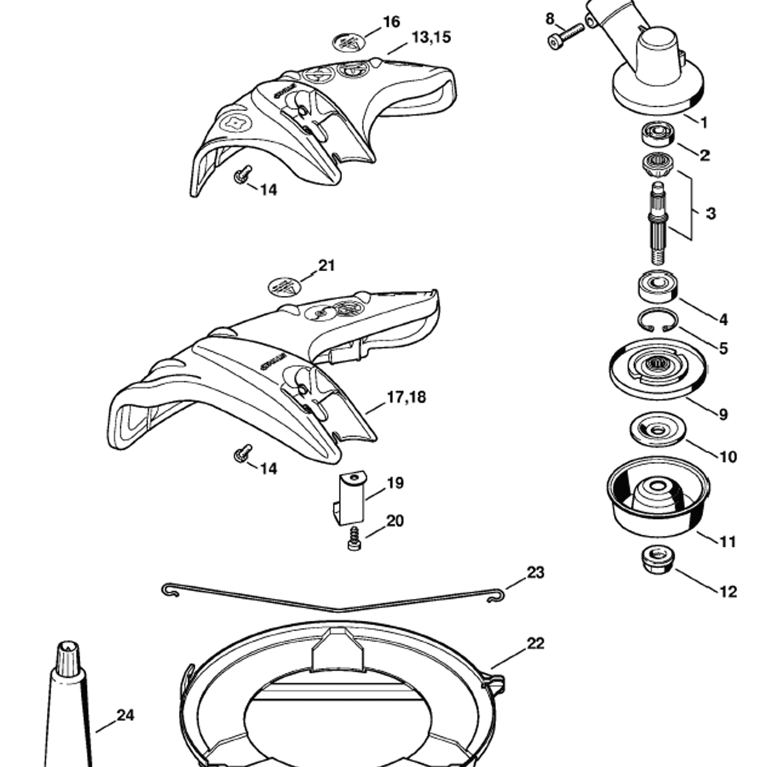 Stihl FS 56 BRUSHCUTTER (FS56RC-EZ) Parts Diagram, Gear head, Deflector