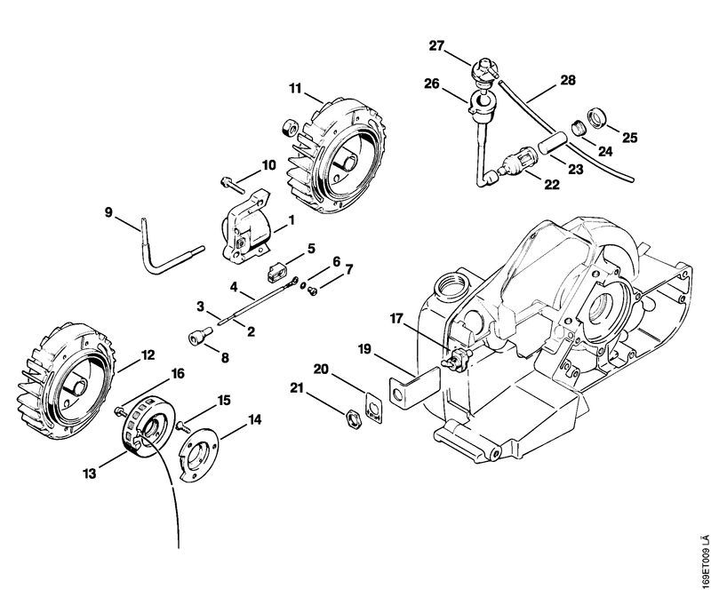 Stihl 032 AV Chainsaw (032AVEQW) Parts Diagram, Handle Frame