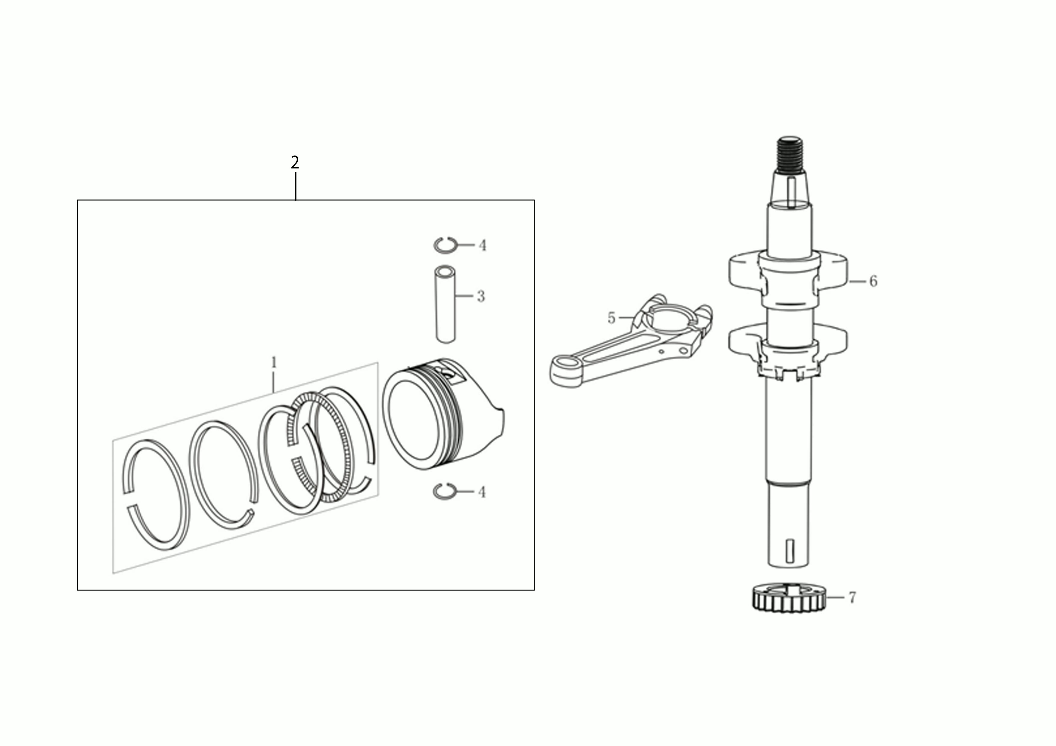 Shaft + piston