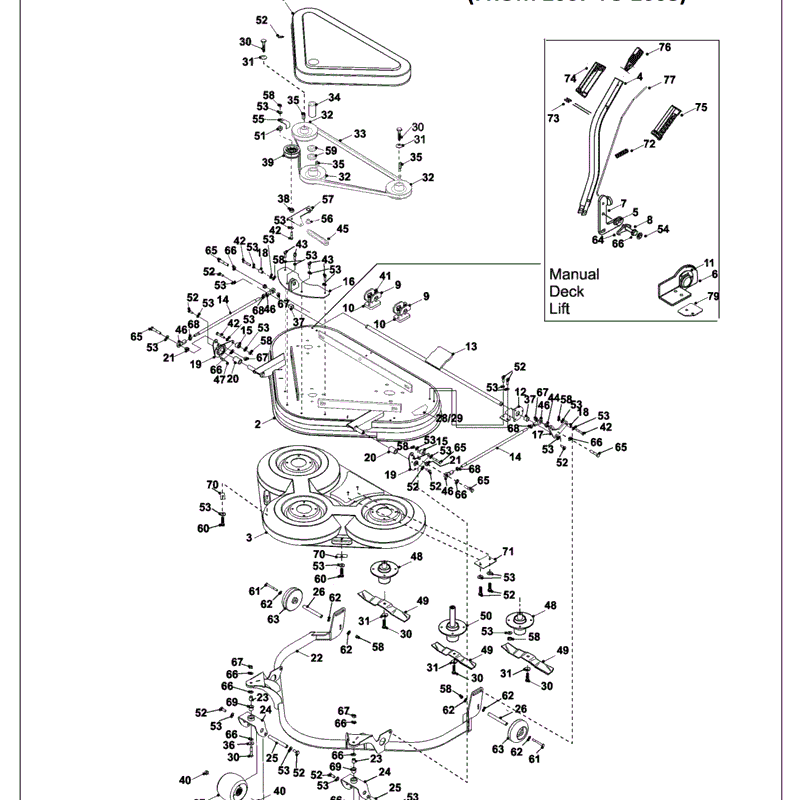 Countax 38" X Series Mulch Deck 2007 - 2008 (2007 - 2008) Parts Diagram, Page 1