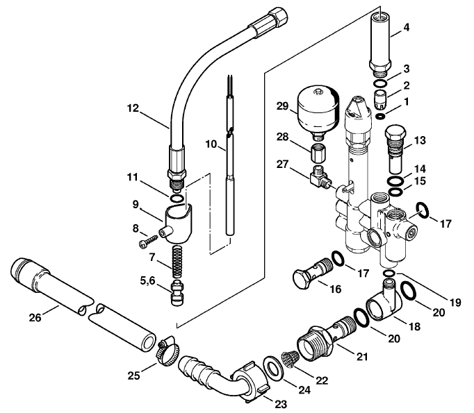 Regulation valve block