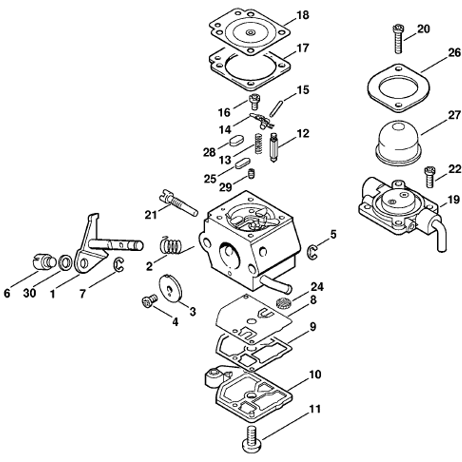 Fs45c Stihl FS 45 Brushcutter (FS45C) Parts Diagram, Carburetor C1Q-S44A
