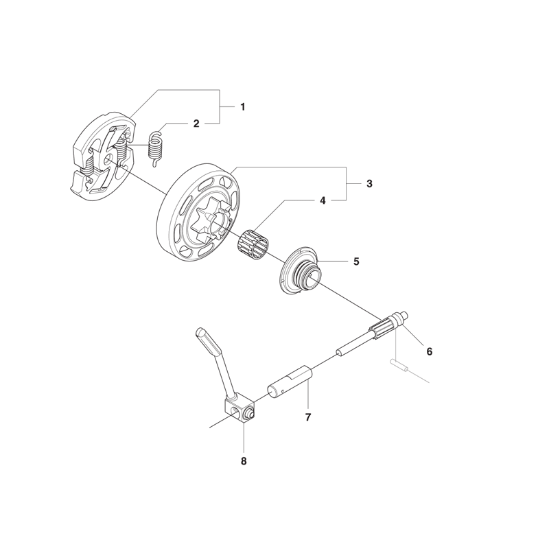 Husqvarna 435e Chainsaw (2011) Parts Diagram, Clutch & Oil Pump