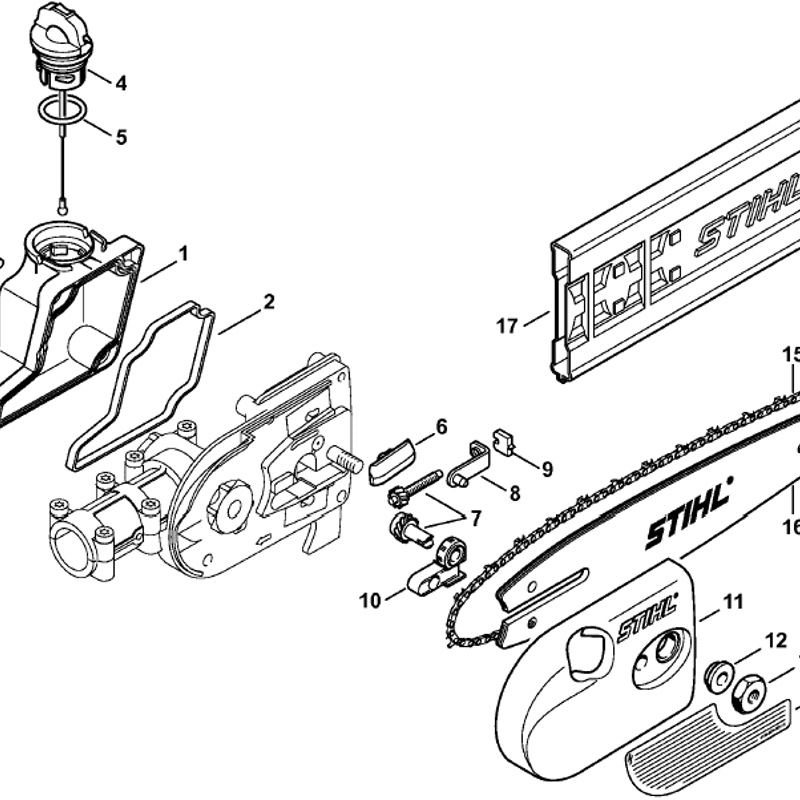 Stihl HT 56C Pole Pruner (HT56C) Parts Diagram, Oil tank