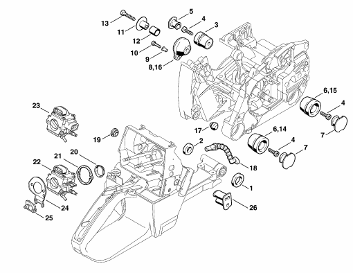Stihl MS 460 Chainsaw (MS460 Magnum R) Parts Diagram, Cylinder