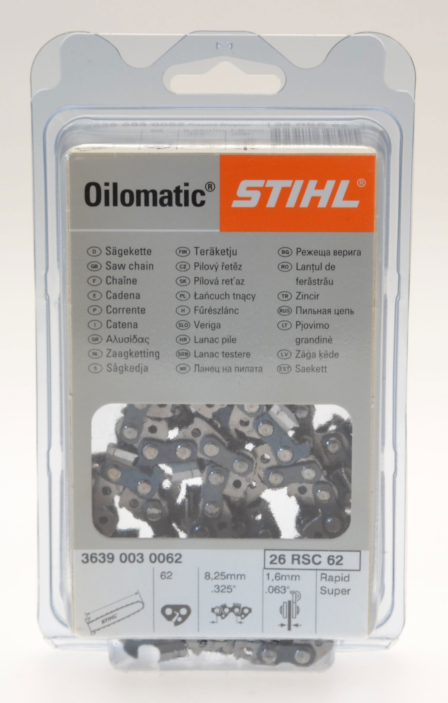 STIHL CHAINSAW CHAIN  .325  .063 (1.6MM) 62 Links