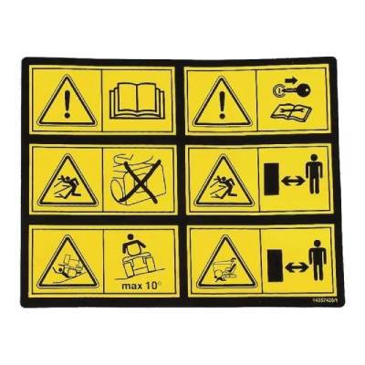 Stiga 6 Pictographs Warning Decal