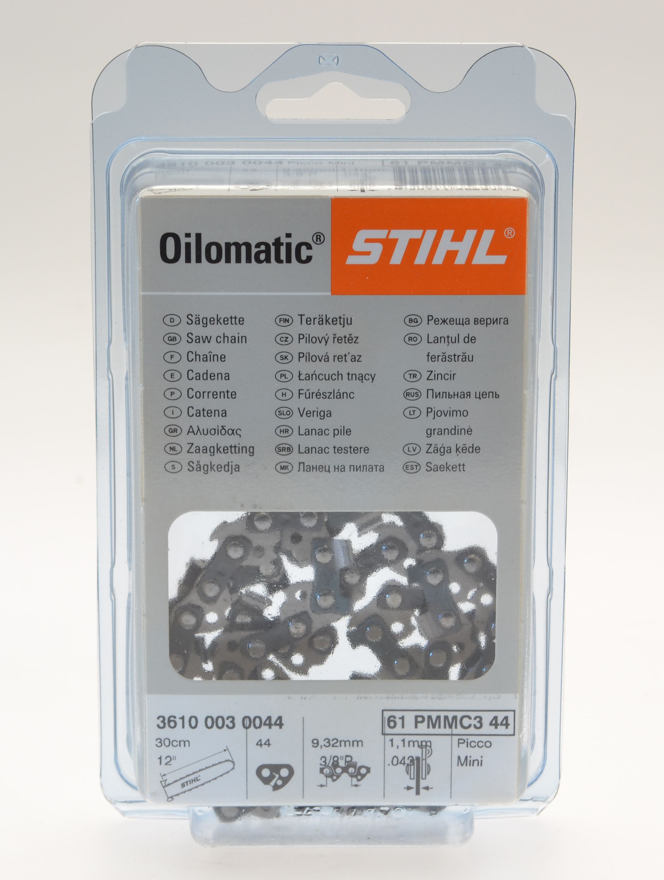STIHL CHAINSAW CHAIN 3/8  .063 (1.6MM)  72 LINKS